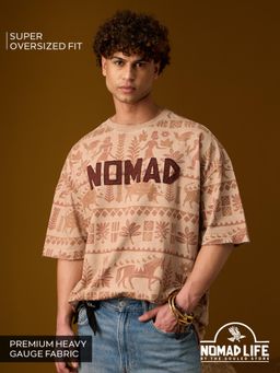 The Souled Store - Official Nomad: Indus Brown Men Super Oversized T-Shirts