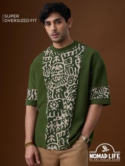 The Souled Store - Official Nomad: Stone Carving Men Super Oversized T-Shirts