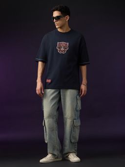 The Souled Store - Official Marvel Black Panther: Nightclaw Men Super Oversized T-Shirts