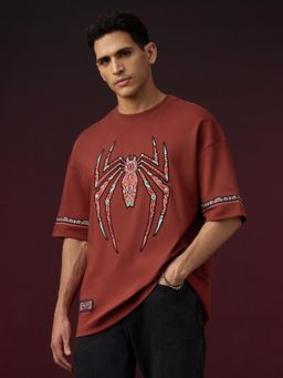 The Souled Store - Official Spider-Man: Indie Crawler Men Super Oversized T-Shirts