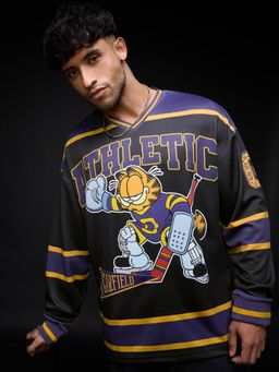 The Souled Store - Official Garfield: Athletic Men Oversized Full Sleeve T-Shirts