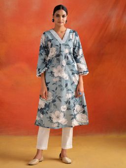 Jaipur Kurti - Floral Printed A-Line Kurta