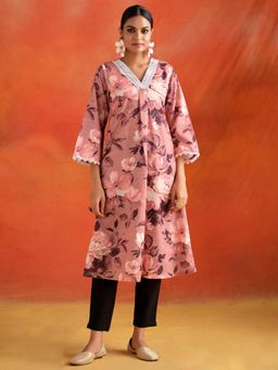 Jaipur Kurti - Floral Printed A-Line Kurta