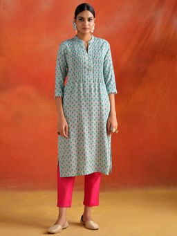 Jaipur Kurti - Ethnic Motif Printed Straight Kurta