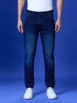 Pepe Jeans - Navy Blue Mid Rise Tapered Joggers Style Jeans