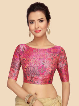 Studio Shringaar - Pink Floral Polyester Fit Blouse