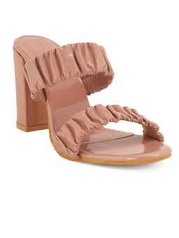 SCENTRA - Spain Ruffled Peach Block Sandals