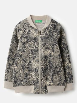 United Colors of Benetton - Band Collar Paisley Light Weight Jacquard Jacket