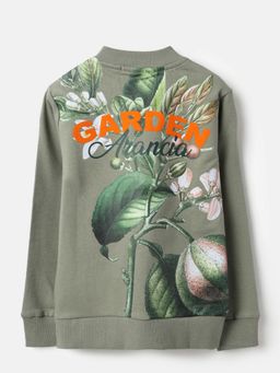 United Colors of Benetton - Mock Neck Printed Garden Back Print Jacket