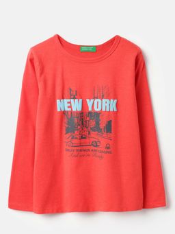United Colors of Benetton - Round Neck Graphic New York City T-Shirt