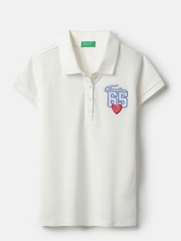 United Colors of Benetton - Collar Neck Embroidered Pique Polo T-Shirt