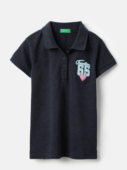 United Colors of Benetton - Collar Neck Embroidered Pique Polo T-Shirt