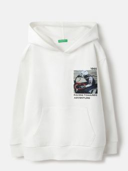 United Colors of Benetton - Oversized Fit Hooded Neck Printed Fabric Transfer Sweatshirt