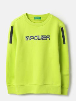 United Colors of Benetton - Round Neck Printed Mpower In Glossy Technique Sweatshirt