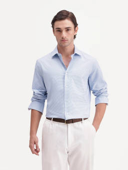 Rare Rabbit - Chawa Men Light Blue Checked Cotton Regular Fit Shirt