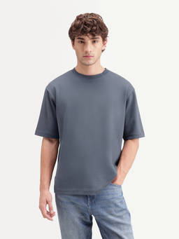 Rare Rabbit - Kopa Men Dark Grey Solid Crew Neck T-Shirt