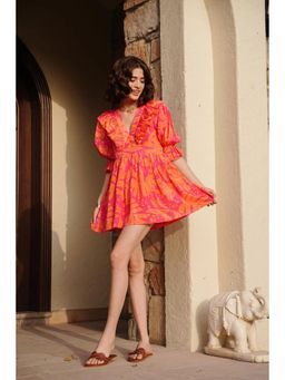 HOUSE OF SAL - Printed Multi-Color Short Dress