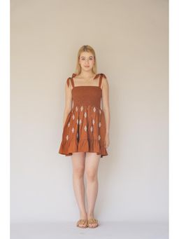 HOUSE OF SAL - Anna Brown Smocked Dress