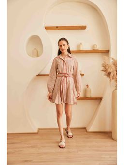 HOUSE OF SAL - Molly Beige Shirt Dress With Belt (Set of 2)