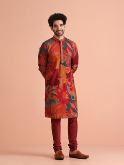 KISAH - Multi-Color Cotton Blend Printed Kurta with Churidar (Set of 2)