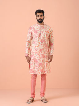 KISAH - Multi-Color Cotton Blend Floral Printed Kurta with Churidar (Set of 2)