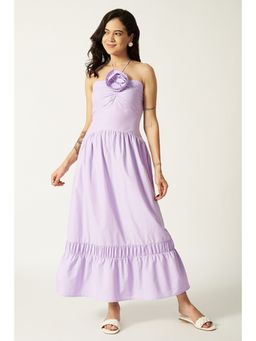 HOUSE OF SAL - Lavender Flower Detailing Maxi Dress