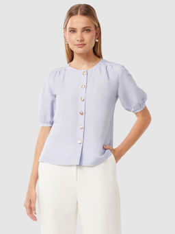 Forever New - Riley Purple Button Front Top