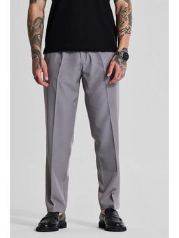 Snitch - Grey Solid Slim Formal Trouser for Men