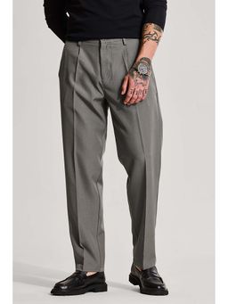 Snitch - Grey Solid Slim Formal Trouser for Men