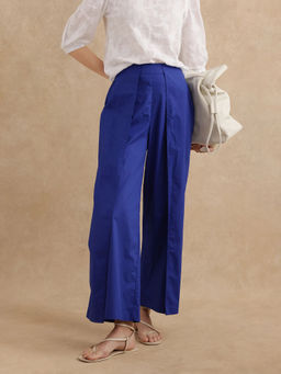 RAREISM - Oipi Primary Blue Wide Ankle Length Trouser