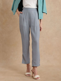 RAREISM - Utkil-B Primary Multi-Color Houndstooth Straight Ankle Length Trouser