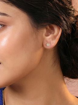 Ornate Jewels - 9K Yellow Gold 0.17 Carat Lab Grown Diamond Floral Heart Stud Earrings