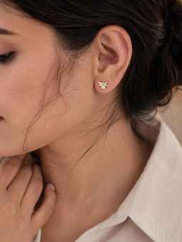 Ornate Jewels - 9K Yellow Gold 0.11 Carat Lab Grown Diamond Sparkle Stud Earrings