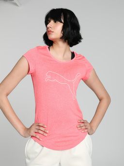 Puma - Performance Heather Cat Womens Pink T-Shirt
