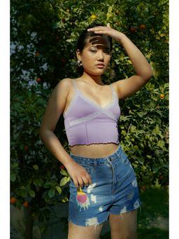 FREAKINS - Embroidered Denim Shorts