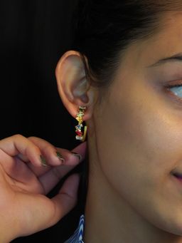 Niscka - Gold Plated Ful Cubic Zirconia Earrings