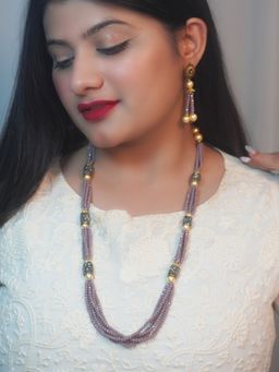 Niscka - Gold Plated Kundan Choker Necklace Set with Pearl