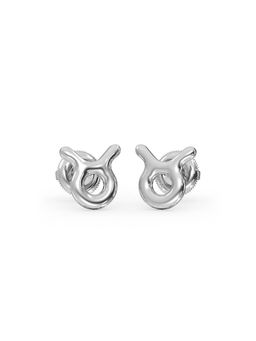 Candere by Kalyan Jewellers - 18K White Gold Taurus Stud Earring for Women