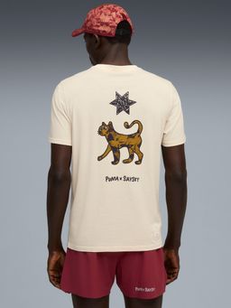 Puma - Saysky Graphic Running T-Shirt - Off White