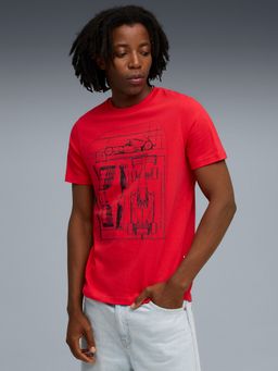 Puma - Ferrari Sportswear Men's Graphic Cotton T-Shirt - Red