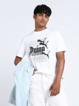 Puma - Overlapping Logo Men's T-Shirt - White