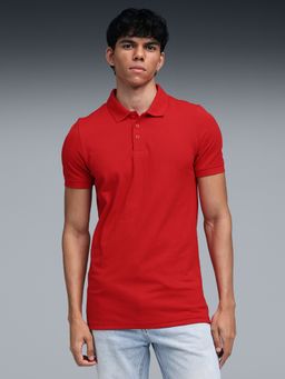 Puma - Logo Men's Slim Fit Polo T-Shirt - Red