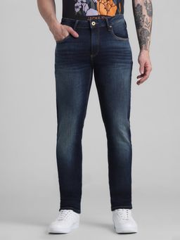 Jack & Jones - Navy Blue Ben Skinny Fit Low Rise Stretch Jeans