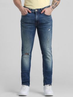 Jack & Jones - Blue Ben Skinny Fit Low Rise Stretch Jeans