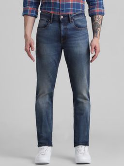 Jack & Jones - Navy Blue Glenn Slim Fit Low Rise Stretch Jeans