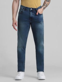 Jack & Jones - Navy Blue Glenn Slim Fit Low Rise Stretch Jeans
