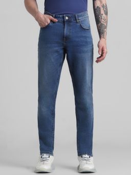Jack & Jones - Navy Blue Glenn Slim Fit Low Rise Stretch Jeans