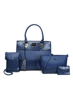 Pelle Luxur - Stylish Royal Airforce Blue Satchel Bag for Women with Pouch (Set Of 4) (M)