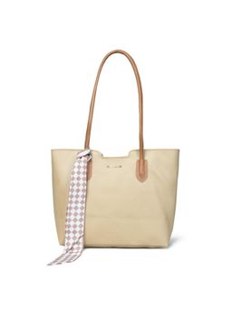 Pelle Luxur - Stylish Light Brown Tote Bag for Women with Scarf (M)