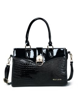 Pelle Luxur - Stylish Black Satchel Bag for Women (M)